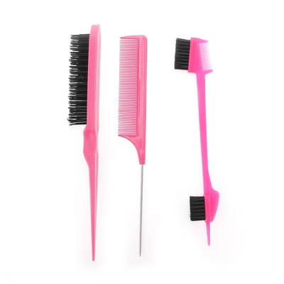 Unique Bargains Durable Close Teeth Rat Tail Comb 3pcs Rose Red | Target