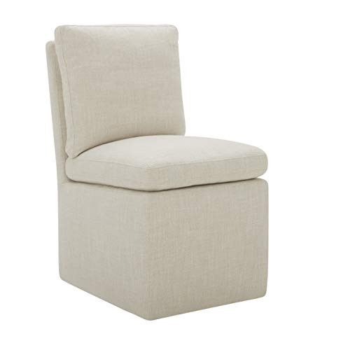 Amazon Brand – Stone & Beam Vivianne Modern Upholstered Armless Dining Chair with Casters, 19.7... | Amazon (US)