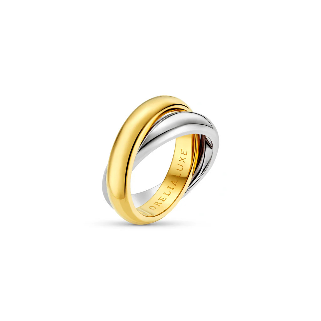 LUXE Mixed Plate Interlocking Ring | Orelia