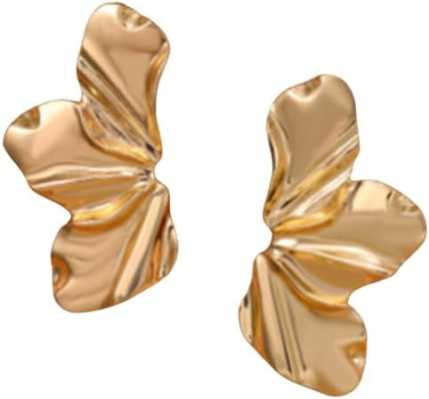 BRINCO FEMININO DOURADO EM FORMATO DE PÉTALAS DE FLOR | Amazon (BR)