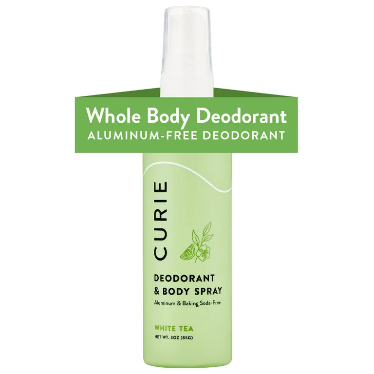Curie Natural Deodorant & Spray for Men and Women, Aluminum-Free, Sensitive Skin Friendly, White ... | Walmart (US)