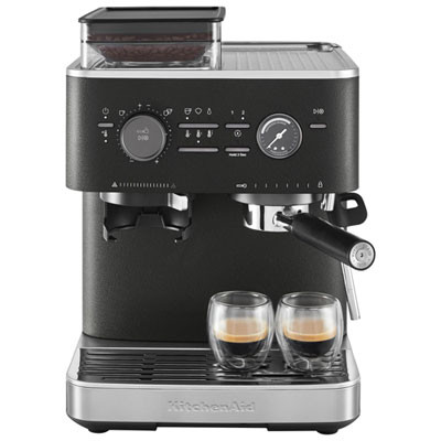 KitchenAid Semi-Automatic Espresso Machine with Coffee Grinder - Cast Iron Black | Best Buy Canada