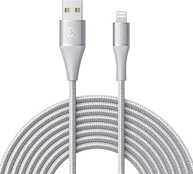 Xcentz iPhone Charger 10ft, MFi Certified Lightning Cable, Braided Nylon High-Speed iPhone Cable ... | Amazon (US)