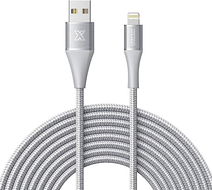 Xcentz iPhone Charger 10ft, MFi Certified Lightning Cable, Braided Nylon High-Speed iPhone Cable ... | Amazon (US)