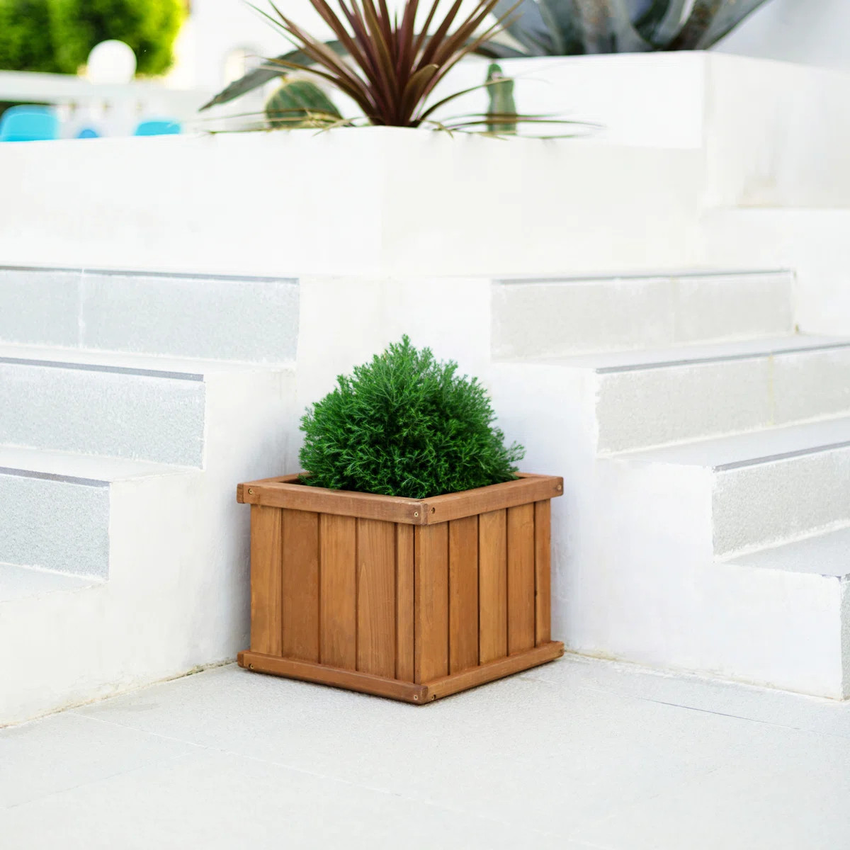 Three Posts™ Barros Outdoor Wood Planter Box New green house beauty and hope Raised Garden Bed ... | Wayfair North America