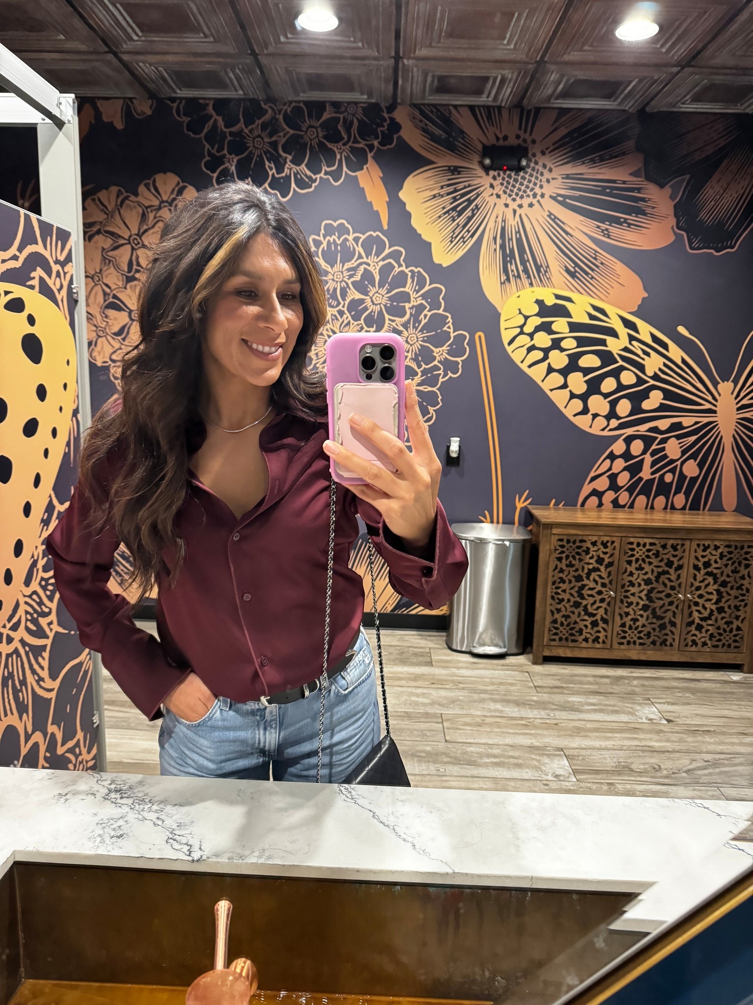 What I wore to a casual dinner out. Love a silk blouse and jean combo - casual but cool! Paired it with a black pump and Chanel WOC  

#LTKStyleTip #LTKSeasonal #LTKOver40