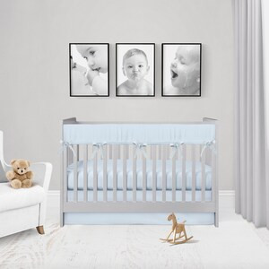 Lt Blue Ticking Crib Coordinates | Etsy | Etsy (US)