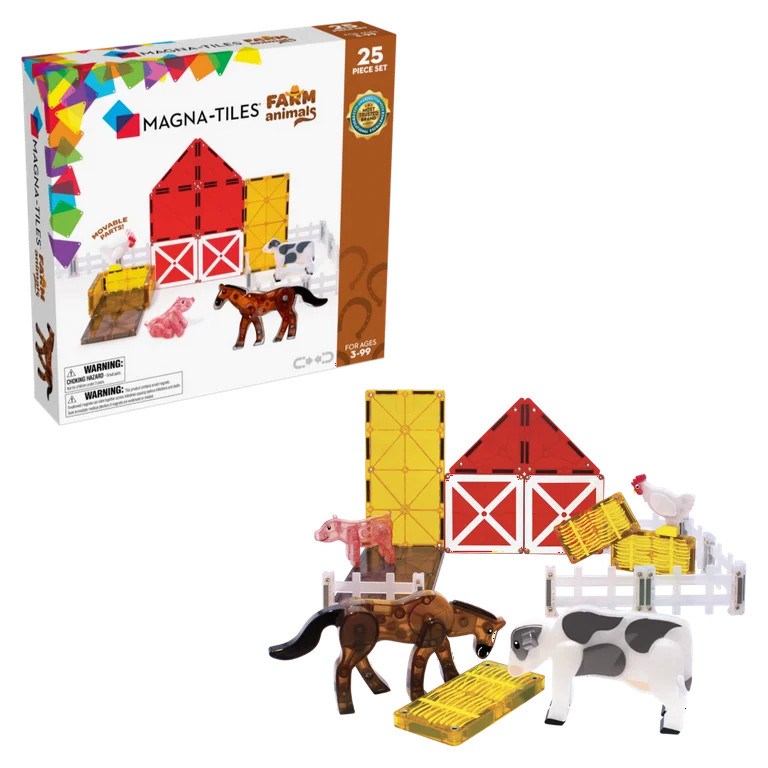 MAGNA-TILES Farm Animals 25-Piece Magnetic Construction Set, The ORIGINAL Magnetic Building Brand | Walmart (US)