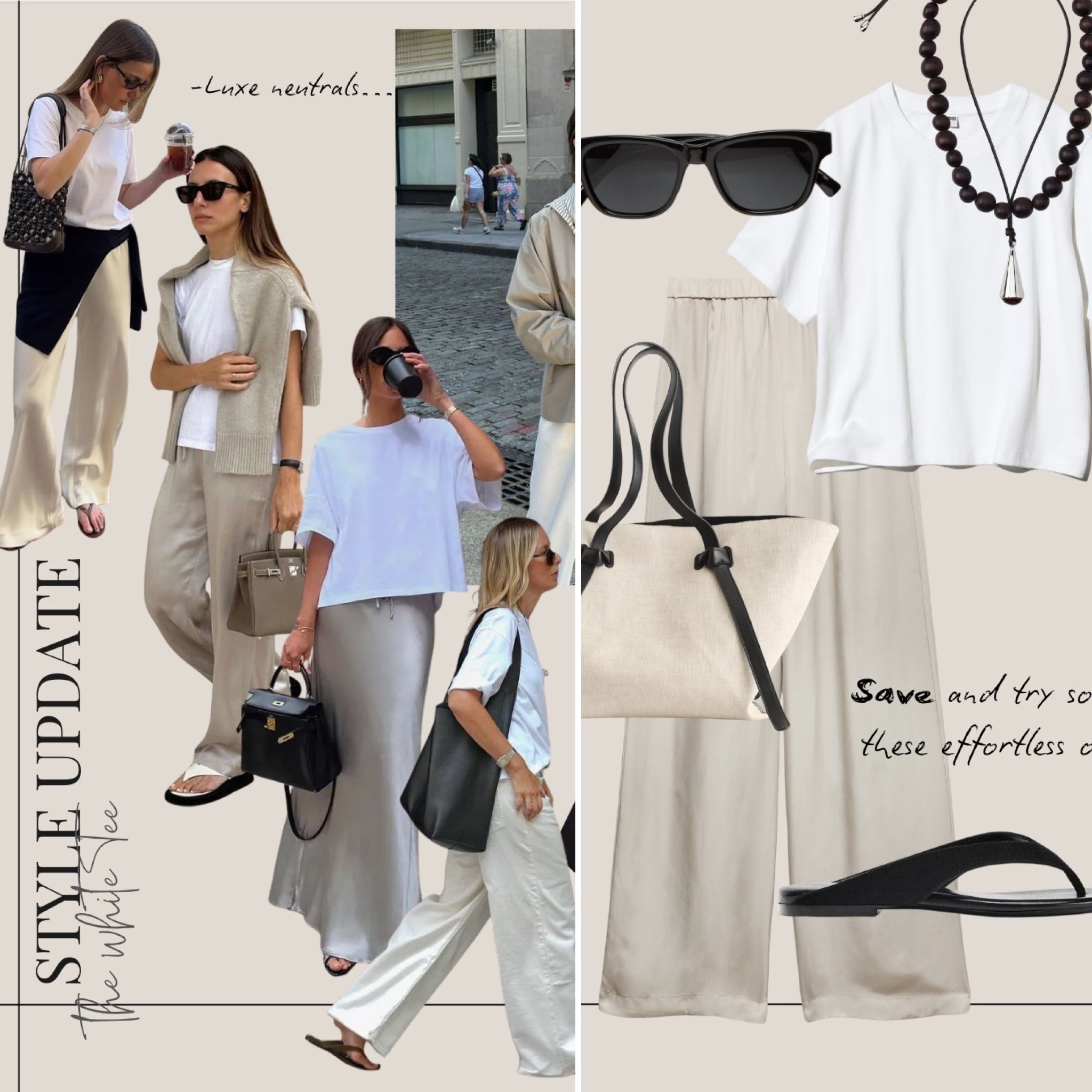 White t - shirt outfits 
Luxe neutrals 


#LTKWorkwear #LTKootd #LTKspring