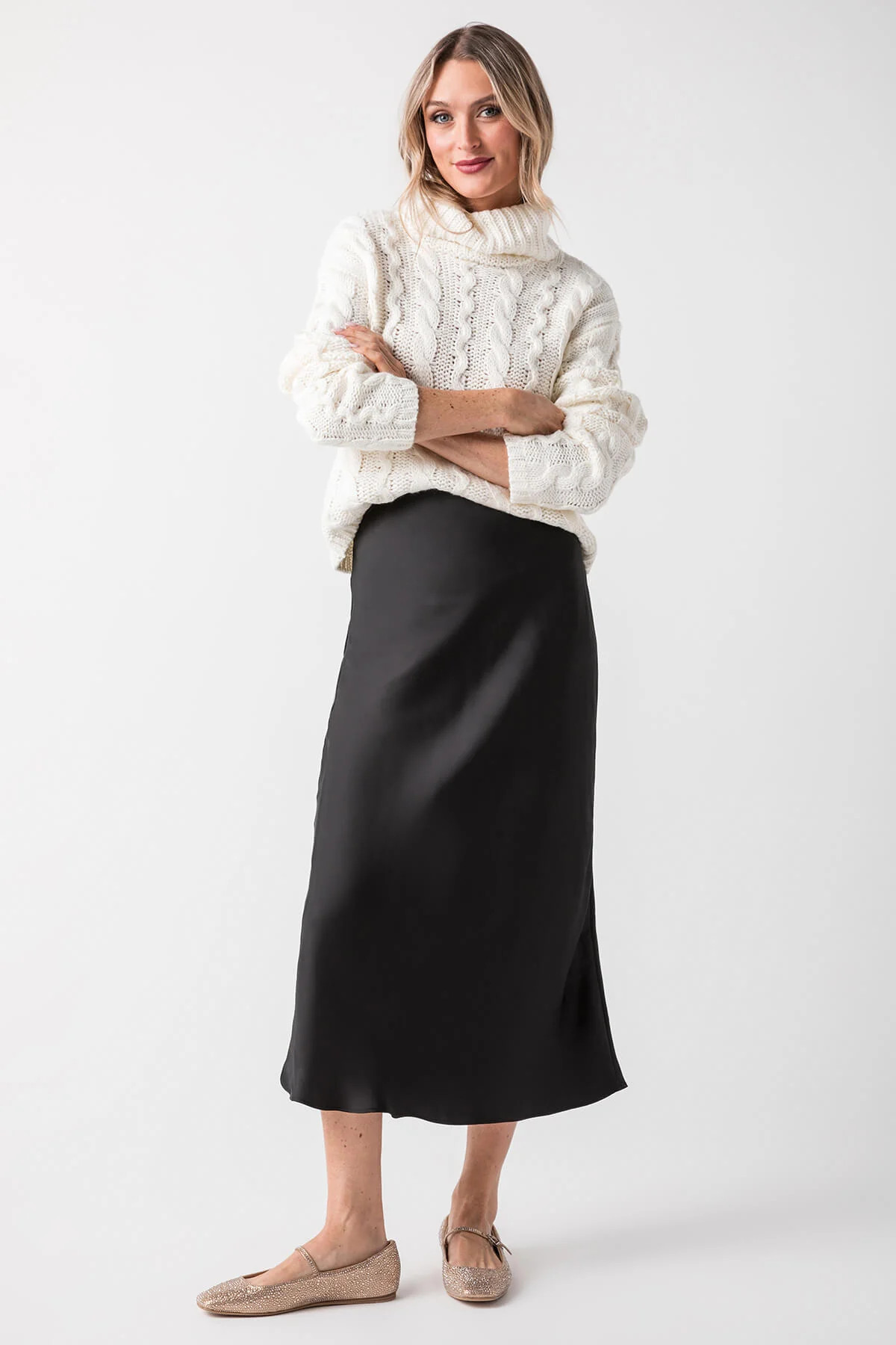 Z Supply Europa Poly Sheen Skirt | Social Threads