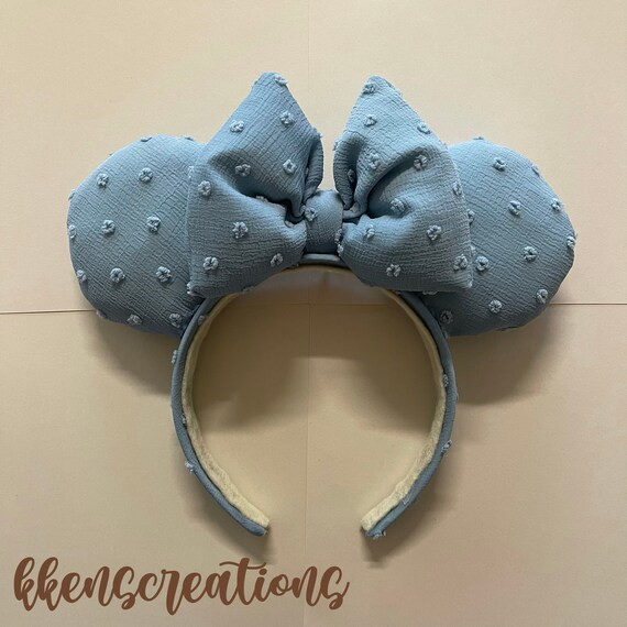 Blue Swiss Dot Minnie Ears Headband | Etsy | Etsy (US)