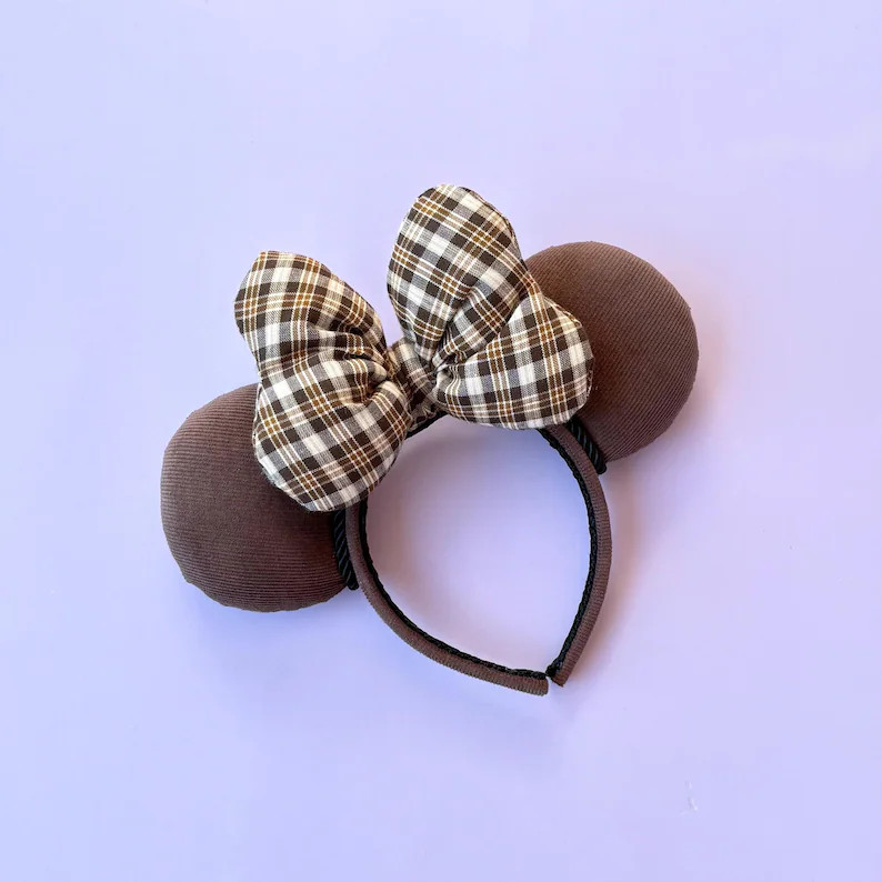 Brown Plaid Corduroy Ears | Etsy (Global)