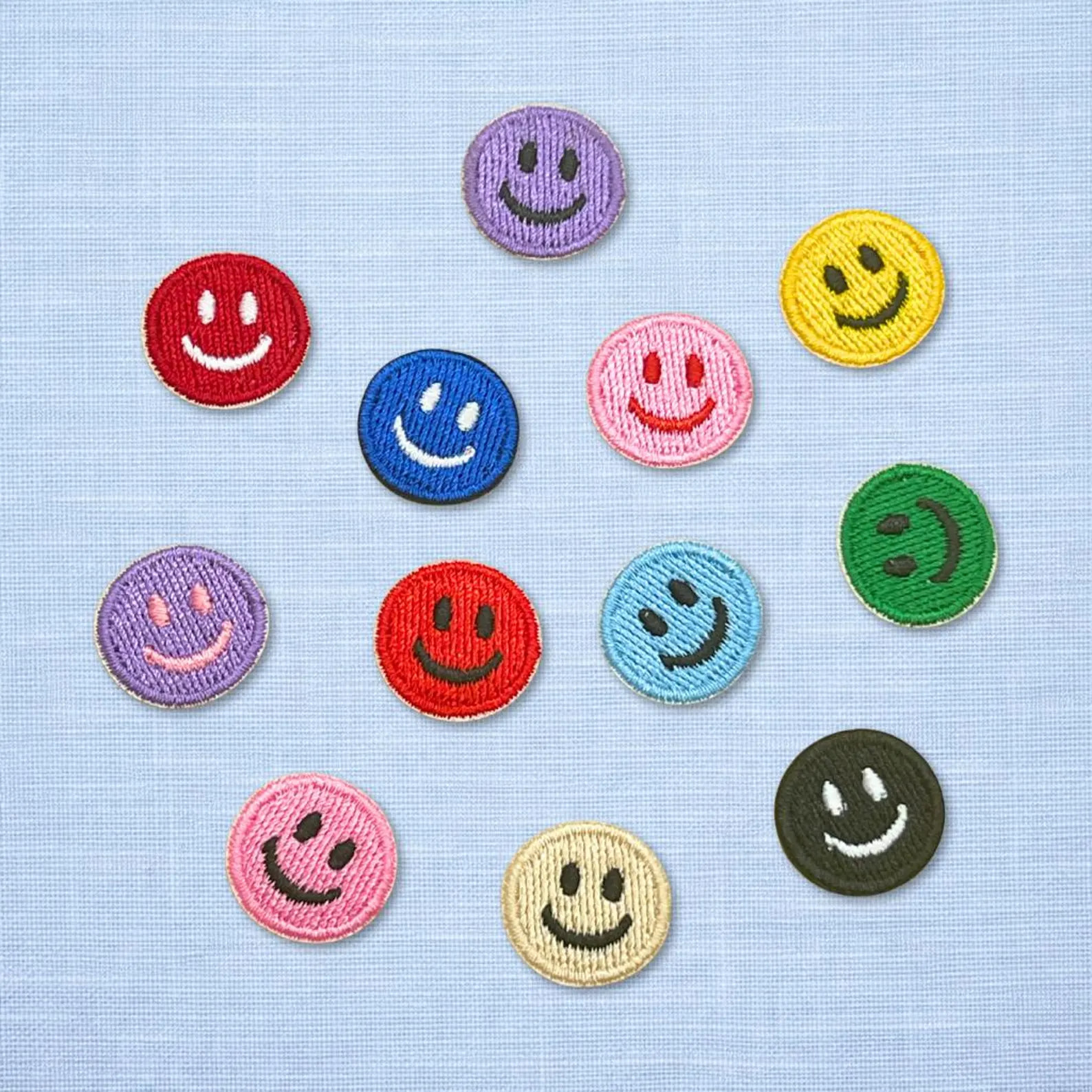 Mini Smiley Faces Iron-on Patches｜0.75" Small Embroidered Smile Patch｜Cute Colorful Happy Fac... | Etsy (Global)