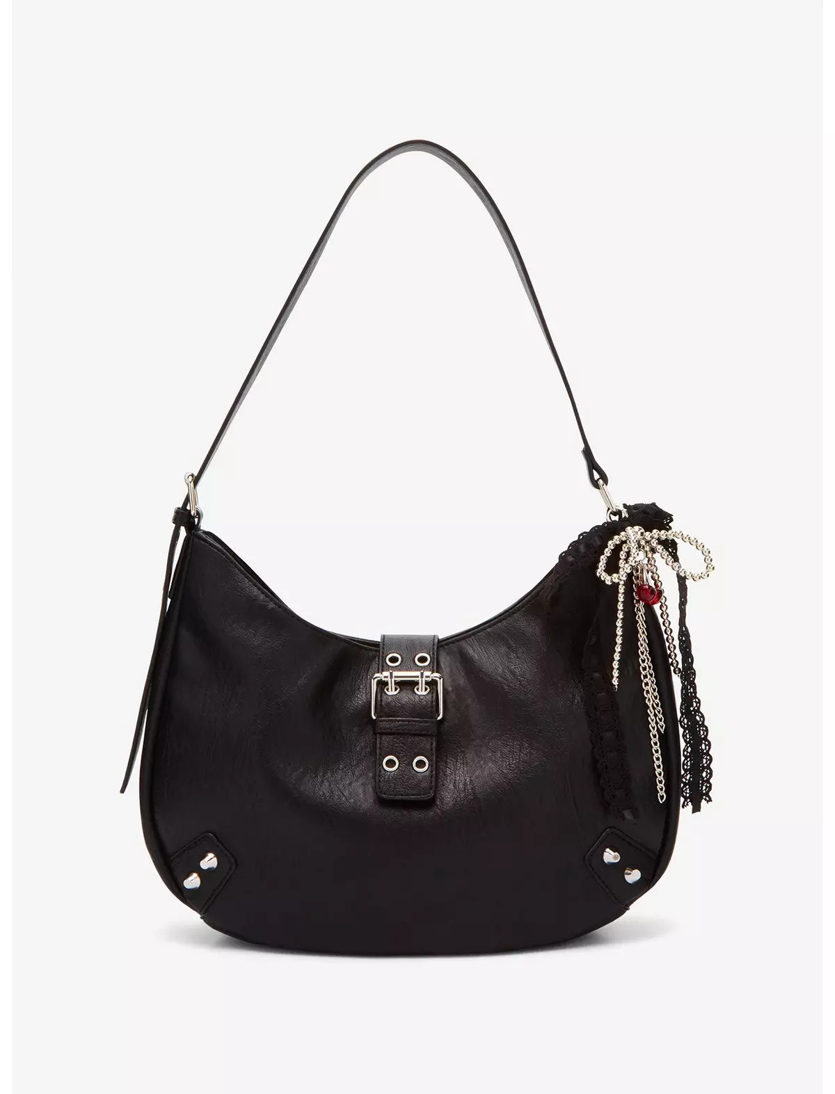 Black Buckle Cherry Bow Shoulder Bag | Hot Topic | Hot Topic