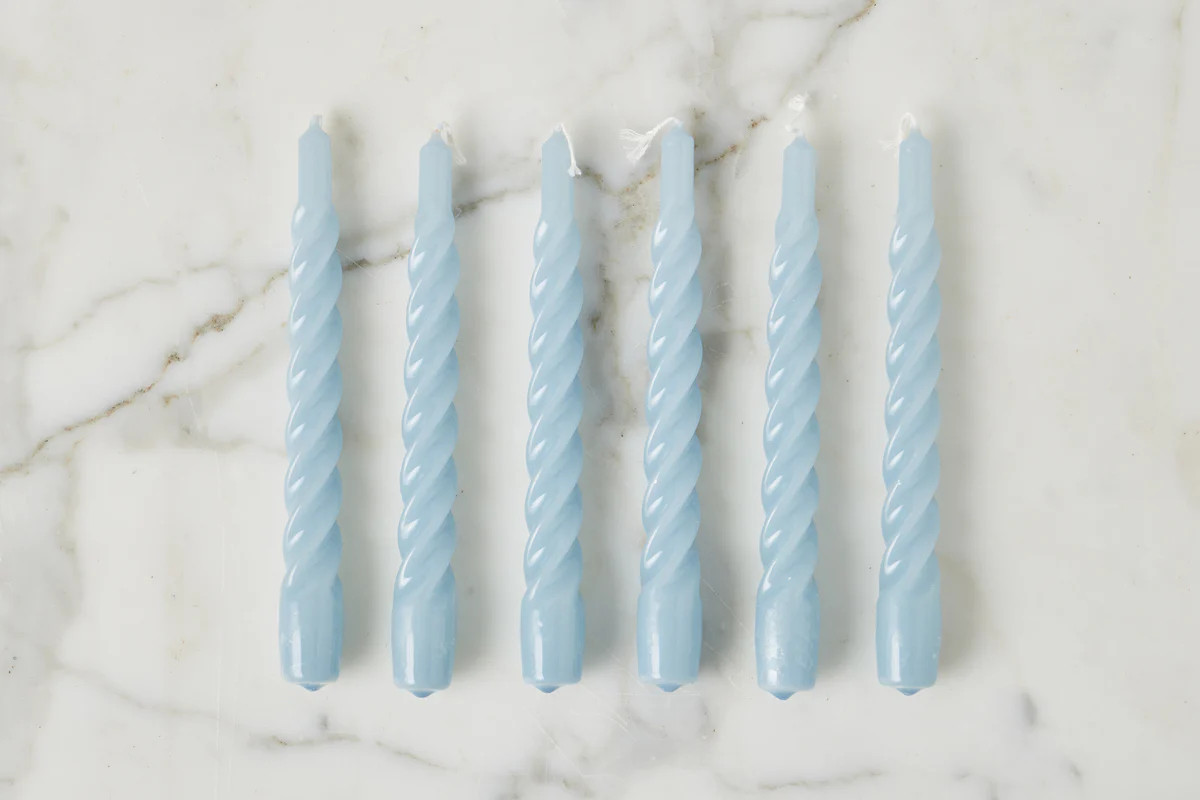 Denim Twisted Taper Candles, Set of 6 | etúHOME