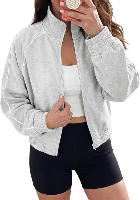 Women's Stand Collar Full Zip Workout Track Jackets | Amazon (US)