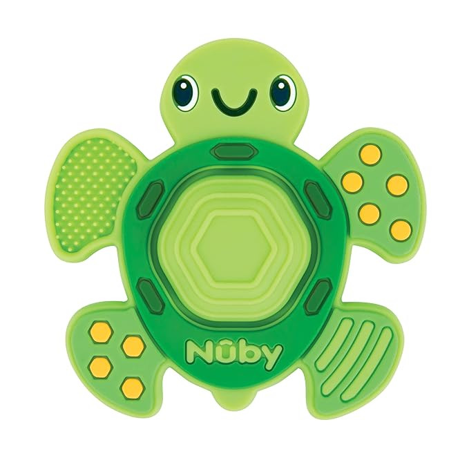 Nuby Teethe N' Pop Sensory Play Teether - Baby Teething Toy - 3+ Months - Turtle | Amazon (US)