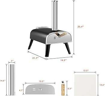 Amazon.com: aidpiza Pizza Oven Outdoor 12" Wood Fired Pizza Ovens Pellet Pizza Stove for Outside,... | Amazon (US)