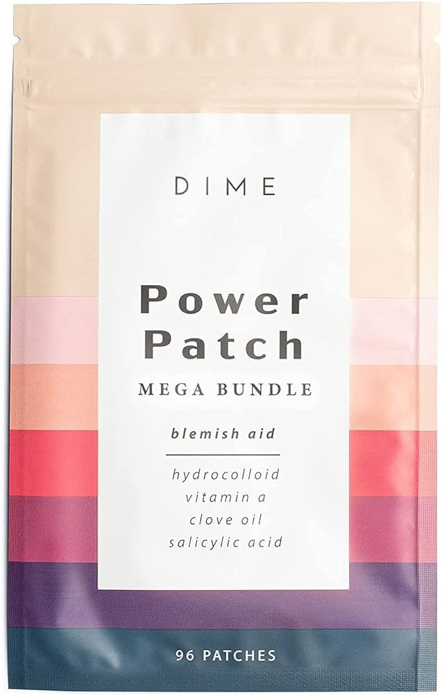 DIME Beauty Power Patch, Hydrocolloid Pimple Patches, Zit Spot and Blemish Aid with Salicylic Aci... | Amazon (US)
