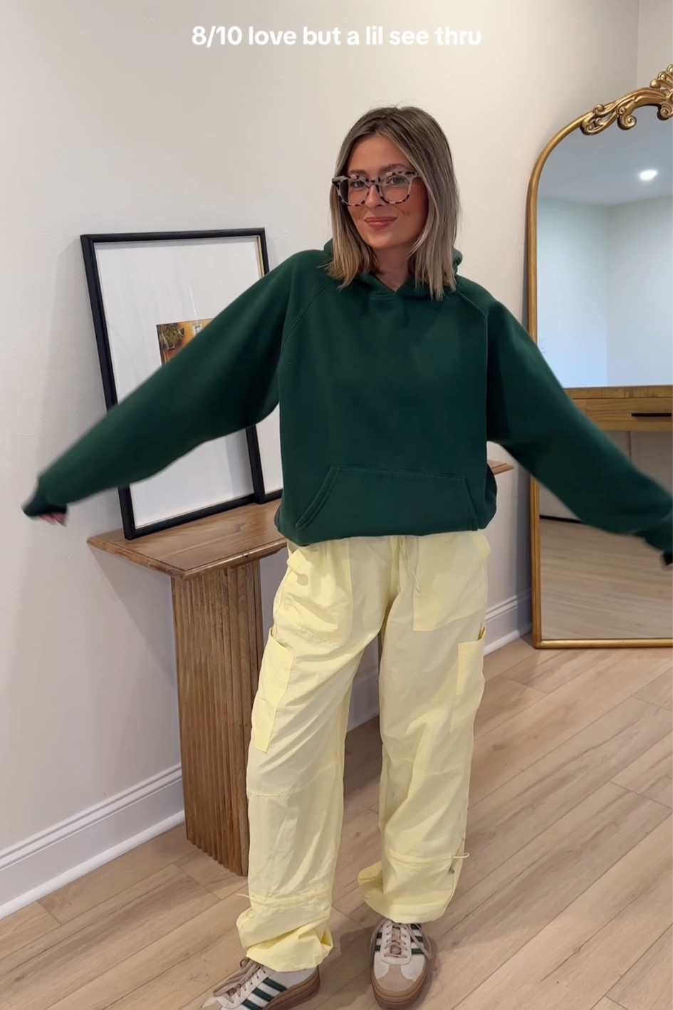 I’m wearing size small in the hoodie and small in the pants! They are a little sheer but should be fine with the right undies :)

#LTKstyletip #LTKfindsunder50 #LTKfindsunder100