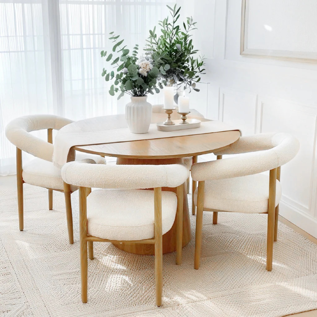 Melbourne Modern Boucle Upholstered Dining Chair (Set of 4) | Pop Maison