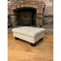 Cream Velveteen Button Footstool | Etsy (UK)