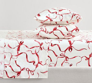 Monique Lhuillier Aubree Bow Sheet Set | Pottery Barn (US)
