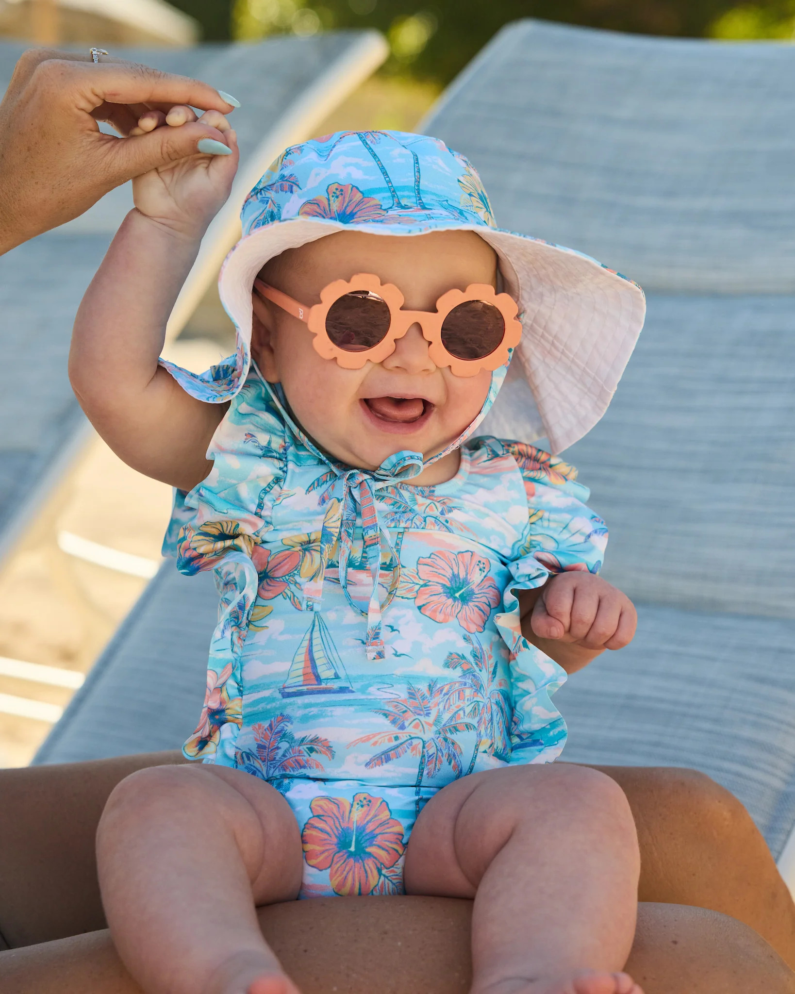 The BVIs - Girls Ruffle One Piece UPF 50+ | Kenny Flowers