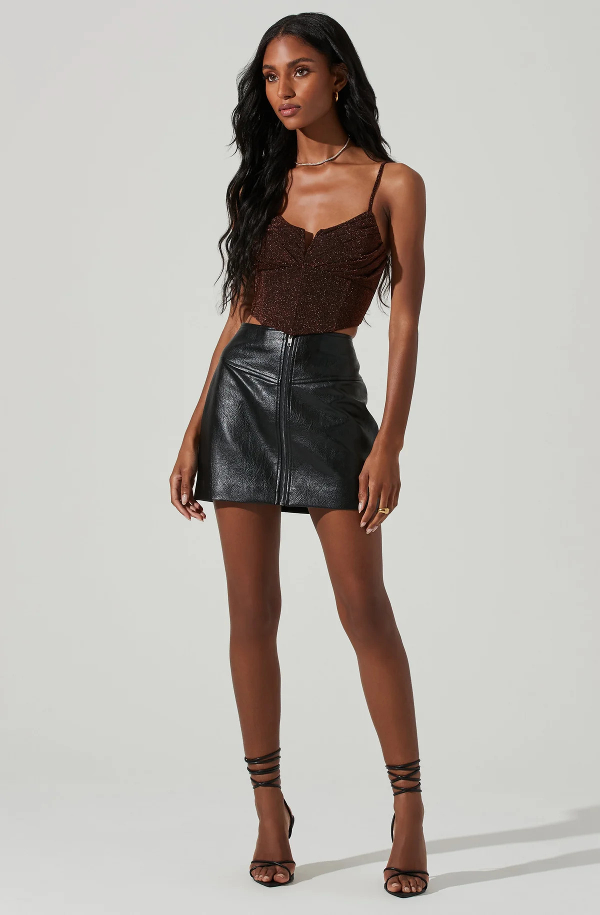Tracy Faux Leather Front Zip Skirt | ASTR The Label (US)