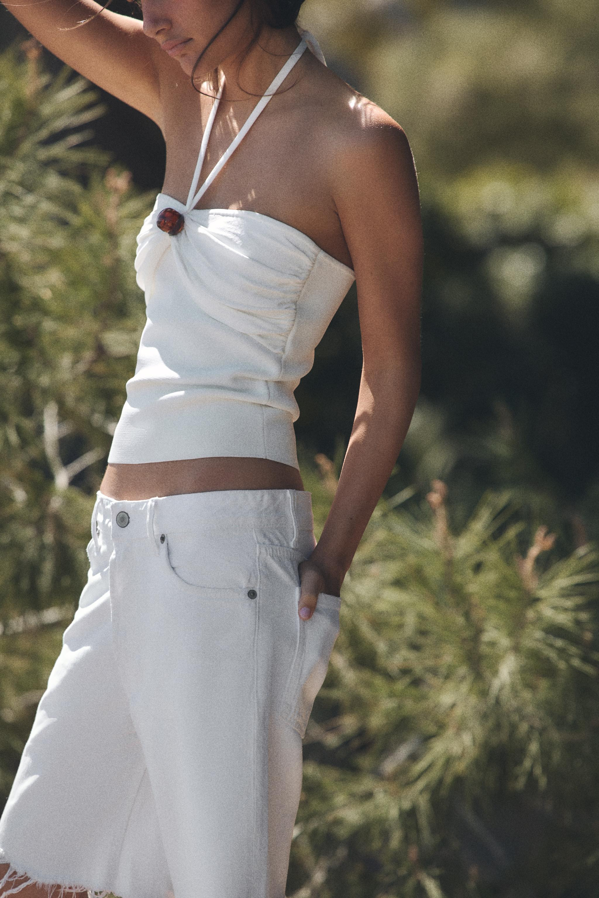 KNIT BALL BANDEAU TOP | Zara UK