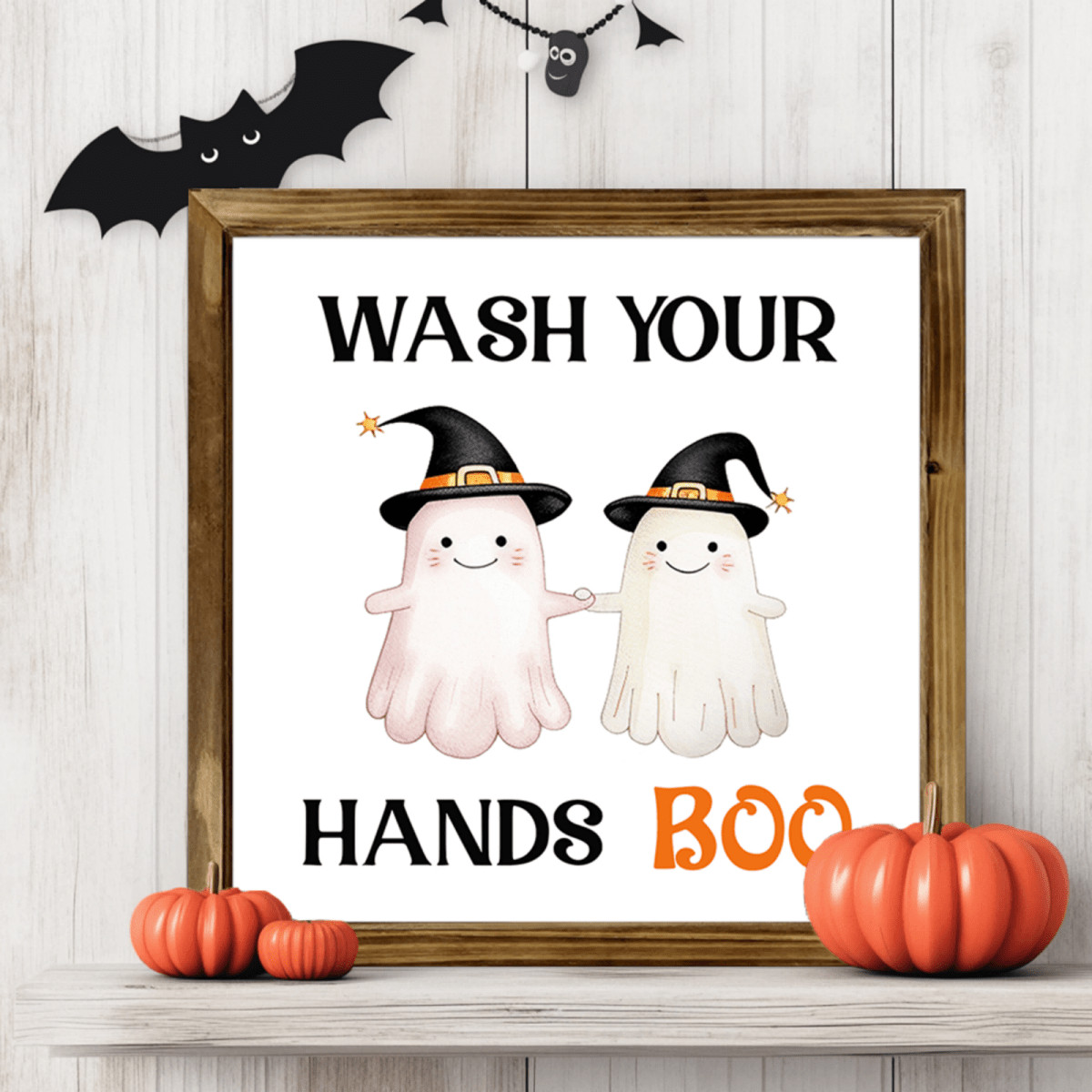 Halloween Bathroom Wall Art Rustic Wood   Wash - Temu | Temu Affiliate Program