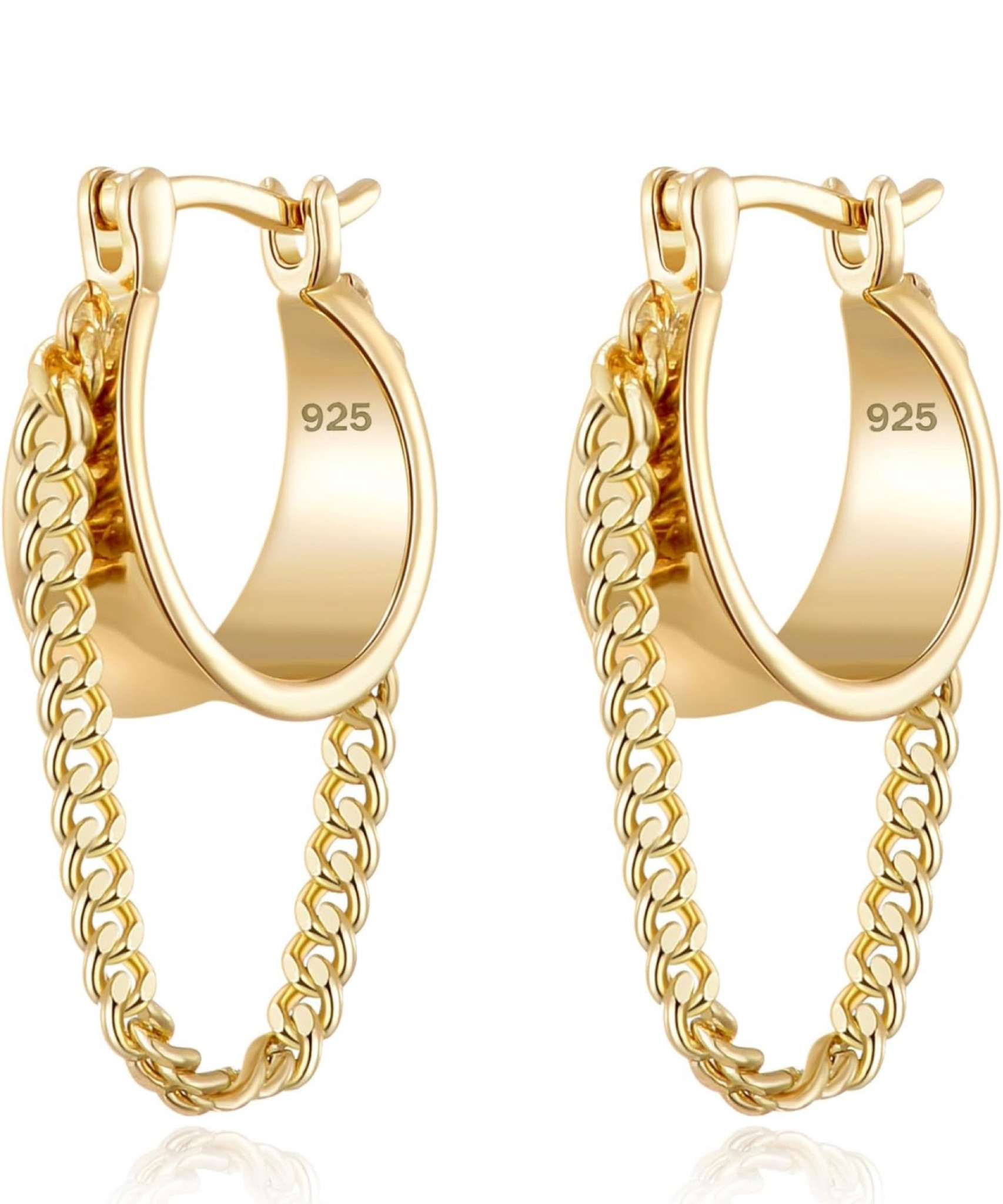 Ritach 925 Sterling Silver Small Huggie Hoop Earrings for Women Trendy 14K Gold Plated Chain Hoop Flower Dangle Drop Earrings

#LTKfindsunder50 #LTKsalealert #LTKGiftGuide