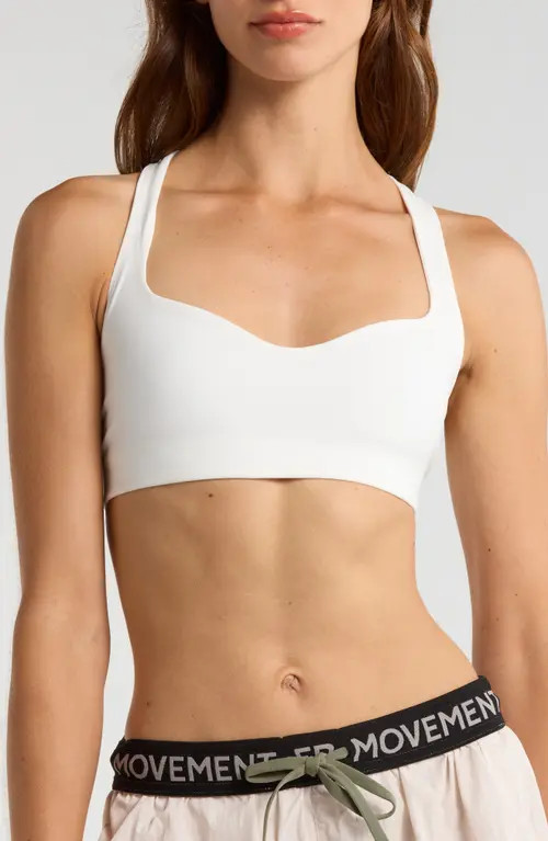 Free People FP Movement Win Win Sweetheart Racerback Bra in White at Nordstrom, Size X-Small | Nordstrom