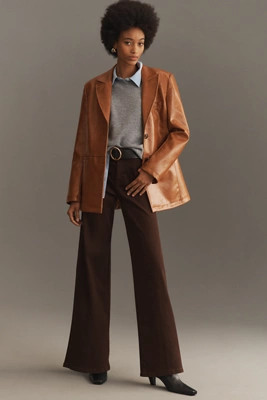 FRAME Le Slim High-Rise Palazzo Jeans | Anthropologie (US)