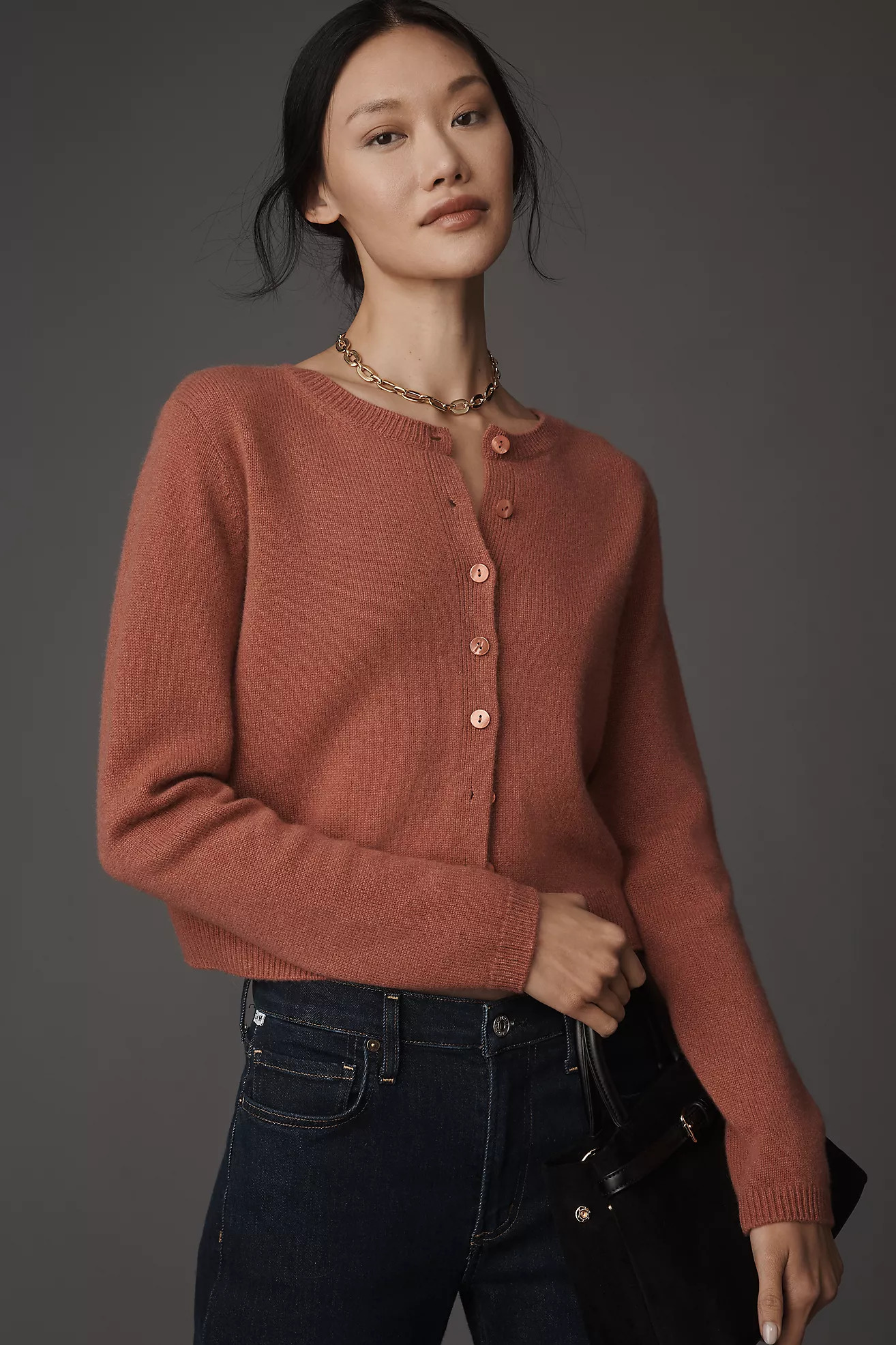 Reformation Clara Cashmere Crew Cardigan Sweater | Anthropologie (US)