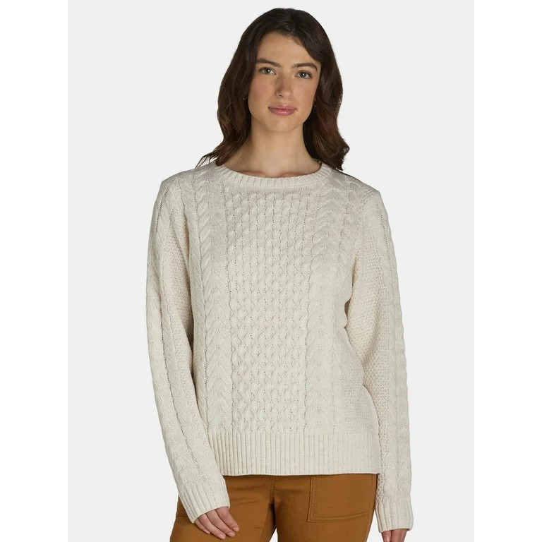 Time and Tru Women's Lurex Sweater with Long Sleeves, Midweight, Sizes XS-XXXL | Walmart (US)