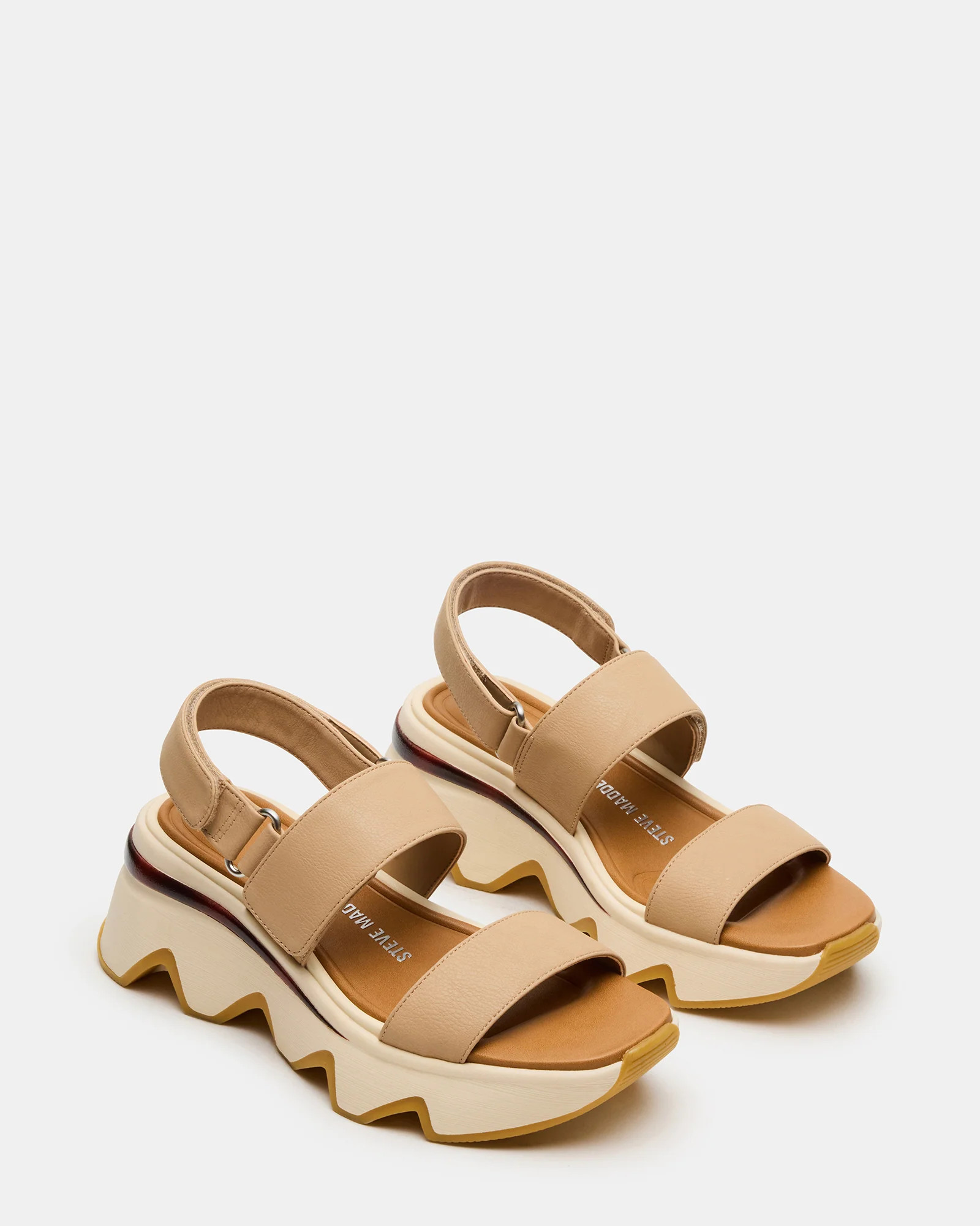 LOCHAN Natural Platform Flatform Strappy Women's Sandal | Steve Madden (US)