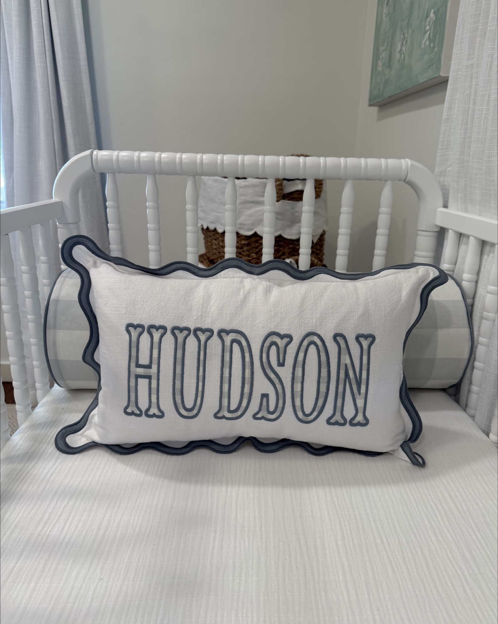 Rooney home nursery crib skirt, bolsters, and applique pillow!

#LTKBaby #LTKKids