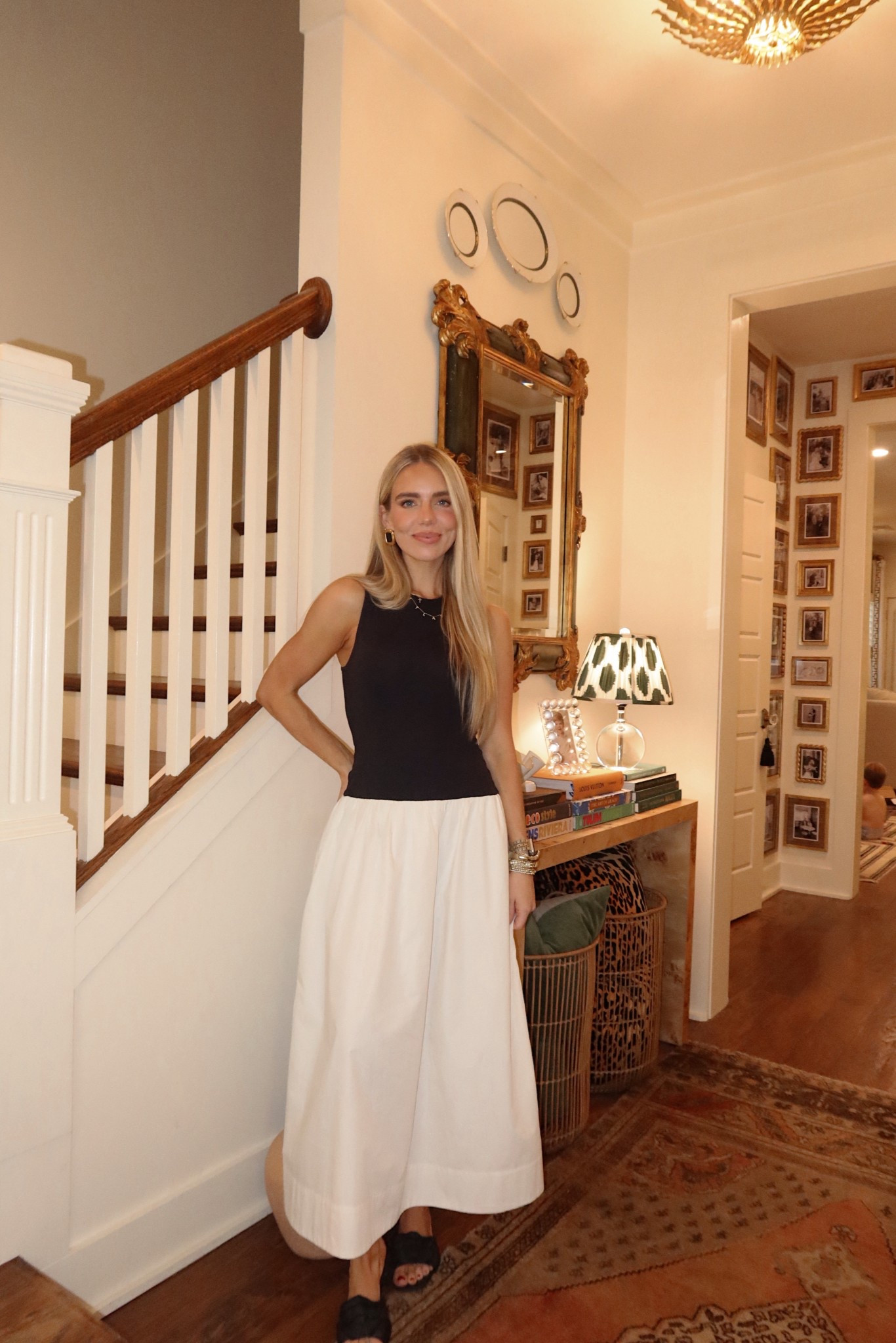 The perfect wear for anything and everything black and white dress. A true year round dress worn on the hottest day ever here, and can’t wait to add jacket and boots for fall. Perfect for gameday outfit too!!! Modest but sexy fitted soft jersey slimming compression bodice and flowy poplin skirt. Wearing XS, and my target Larroude dupe sandals! 

#LTKSeasonal #LTKStyleTip