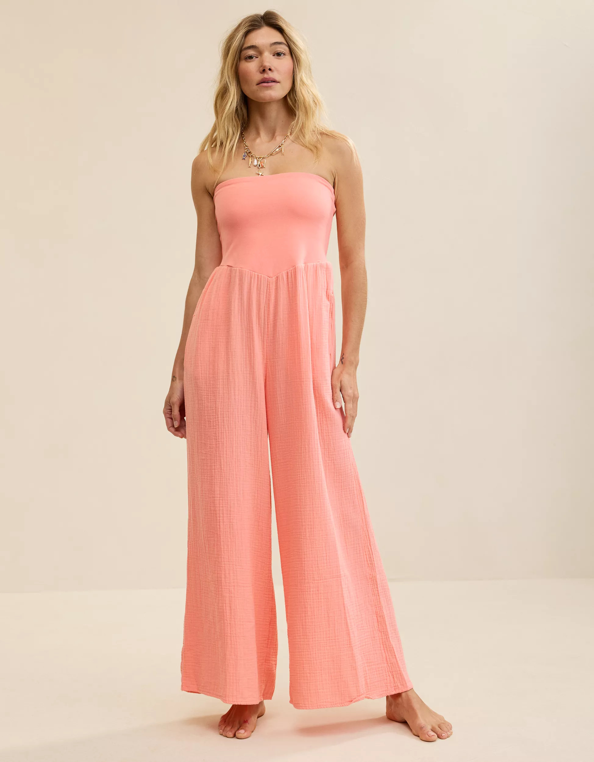 Aerie At The Barre Strapless Jumpsuit | Aerie