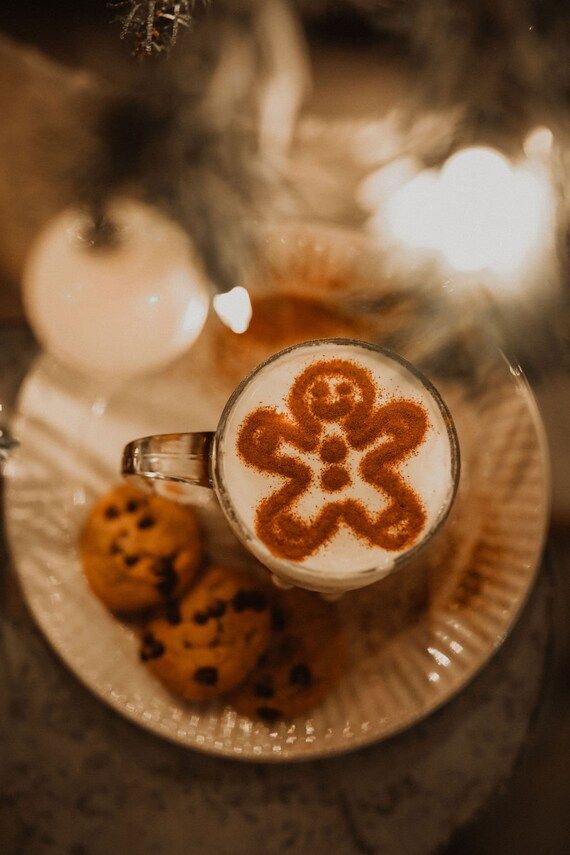 Gingerbread Man Coffee Stencil Hot Chocolate Stencil | Etsy | Etsy (US)