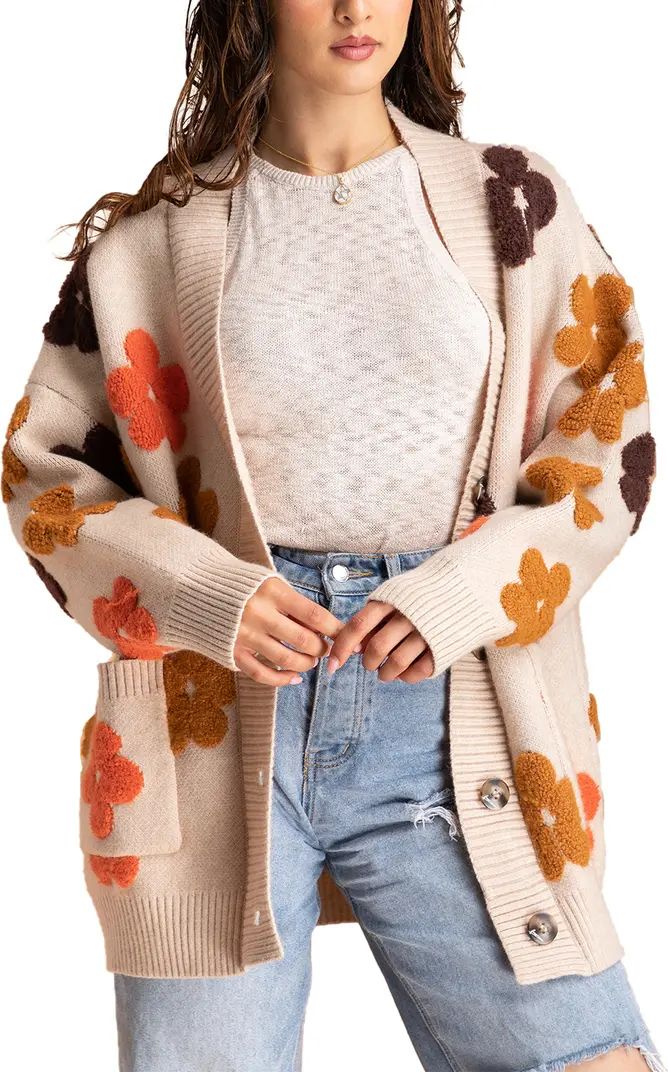 SAACHI Floral Oversize Pocket Cardigan | Nordstromrack | Nordstrom Rack