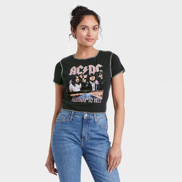 Women's AC/DC Baby Short Sleeve Graphic T-Shirt - Black | Target