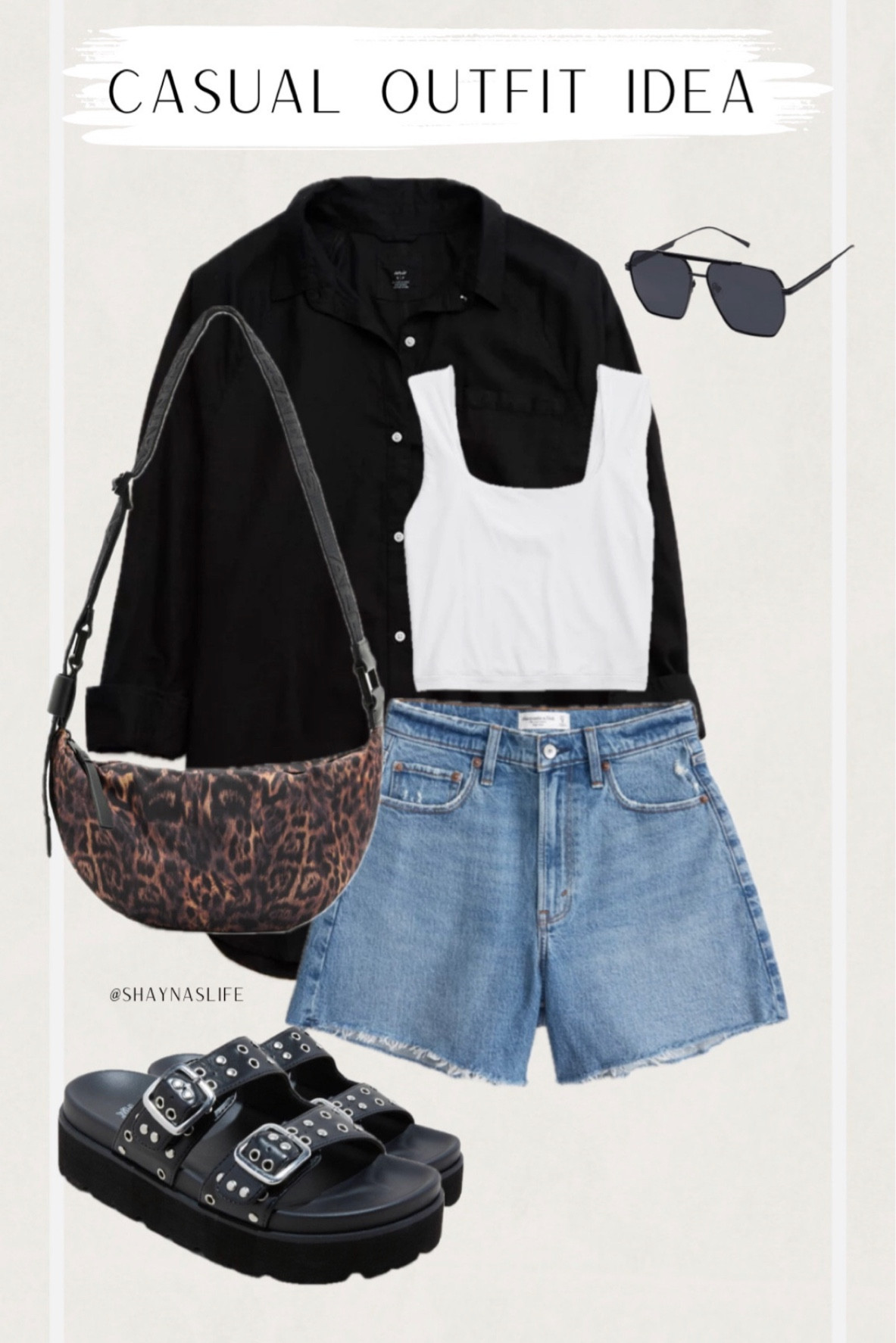Casual spring / summer outfit idea 

Shirt L 
Tank XL 
Shorts 32 

#abercrombie #aerie #shorts #denim #target #targetfinds #sandals #leopard #amazon #amazonfashion #sunglasses 

#LTKstyletip #LTKmidsize #LTKfindsunder100

#LTKFindsUnder100 #LTKStyleTip #LTKMidsize