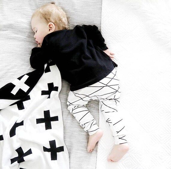 Monochrome Baby Leggings - Modern Organic Toddler Clothes -Baby Boy GIrl Harem pants - Organic Baby  | Etsy (US)