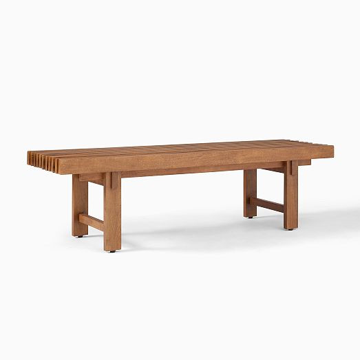 Chauncey Slatted Wood Bench | West Elm (US)