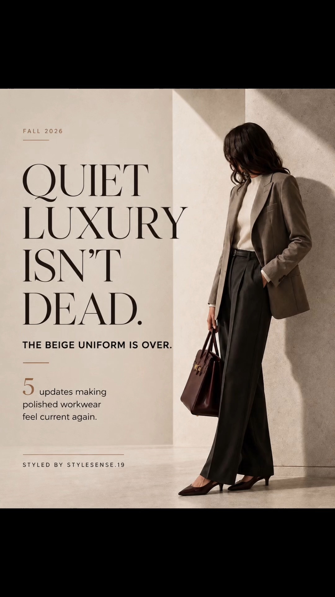 Quiet luxury didn’t disappear. It got more intentional.

The beige-on-beige uniform was never the point.

What makes polished workwear feel current now is the edit:

Better proportion.
Richer texture.
One controlled color.
Functional structure.
A sharper finish.

You don’t need a new wardrobe. You need the pieces that change the signal.

If I were upgrading one work look for Fall 2026, I’d start with a structured blazer, fine-gauge knit, richer-toned bag and pointed shoe—then build around them.

Same neutrals. Better intent.

Save this before your next workwear purchase.
Shop the Quiet Luxury Edit in my LTK storefront.

#LTKWorkwear #WorkwearStyle #QuietLuxury #FallWorkwear #ExecutiveStyle #PolishedStyle #OfficeStyle