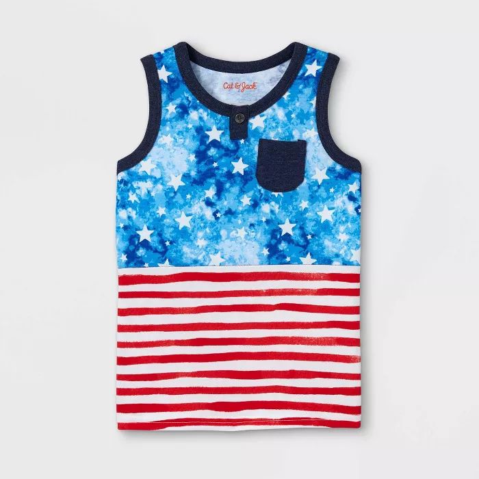 Toddler Boys' Americana Stars and Striped Knit Tank Top - Cat & Jack™ | Target