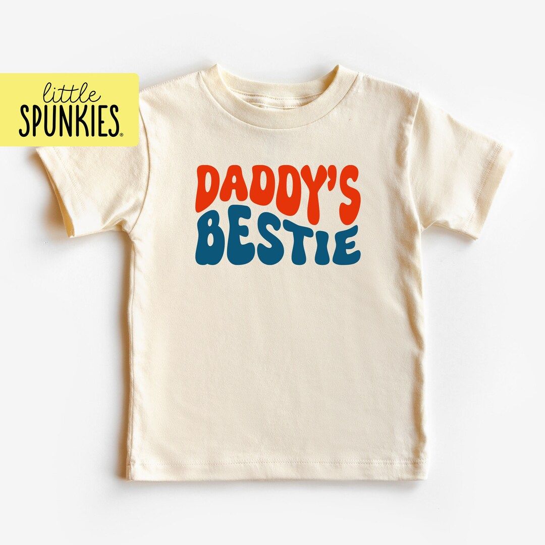 Boho Father's Day Shirt, Retro Daddy's Bestie Natural Toddler Tee, Kids Graphic Tee | Etsy (US)