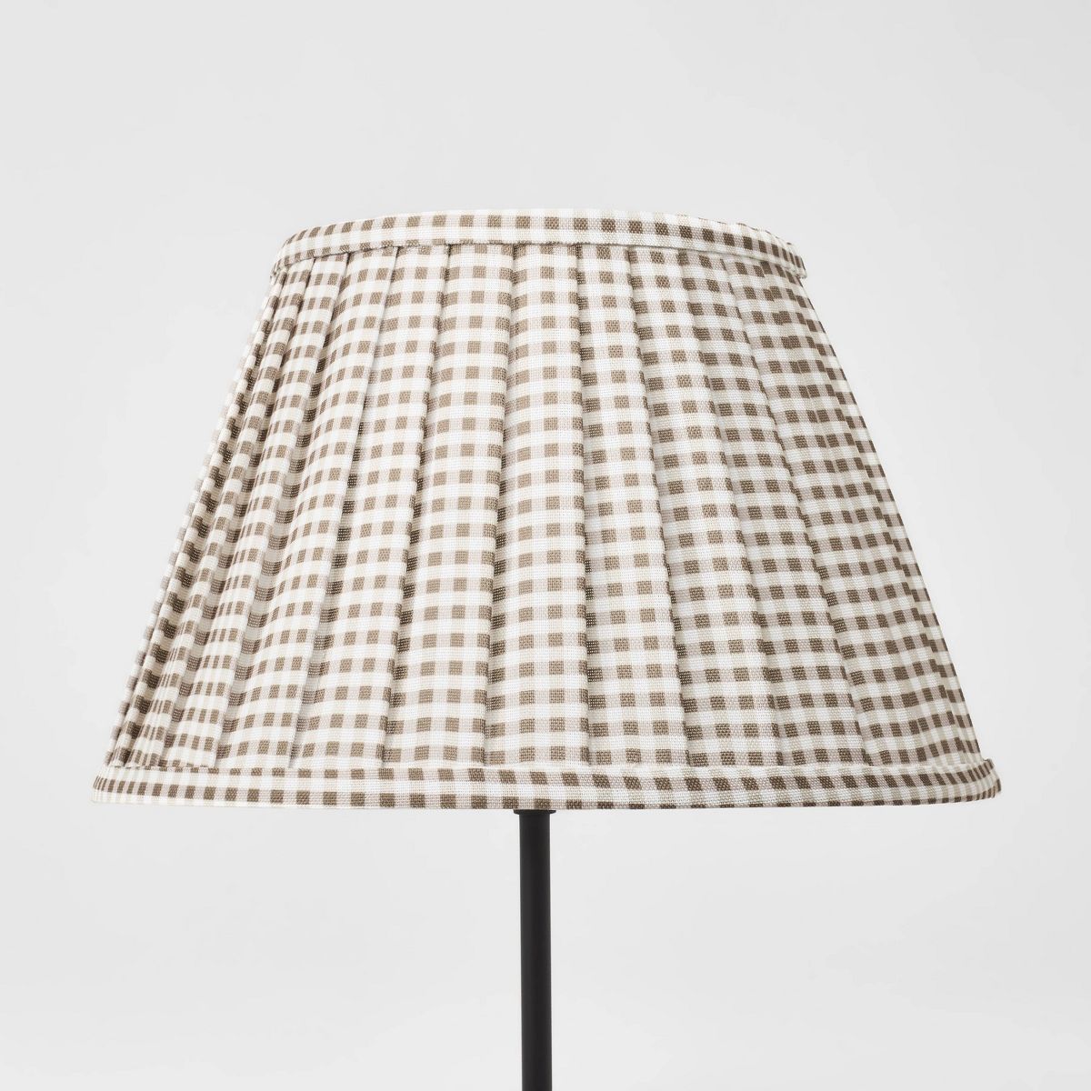 Gingham Pleated Lamp Shade Brown - Threshold™ designed with Studio McGee | Target